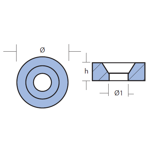 Anodo Suzuki Rondella per Motore Fuoribordo Suzuki - Anodo Suzuki Zinco ø mm 20