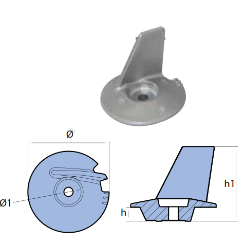 Pinna per motore Tohatsu 60/70/90/120/140/150 HP - Anodi Tohatsu zinco