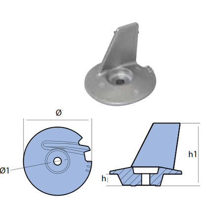 Pinna per motore Tohatsu 60/70/90/120/140/150 HP - Anodi Tohatsu zinco