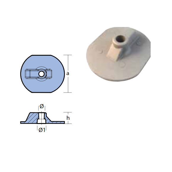 Anodo per scatola ingranaggi Yanmar Sterndrive ZT350-ZT370 Plate B Zinco