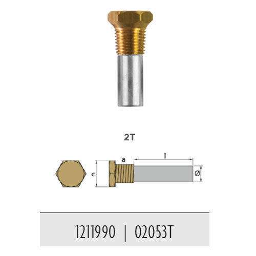 Anodo Bukh Barrotto con Tappo per Motore da Ø10 mm 