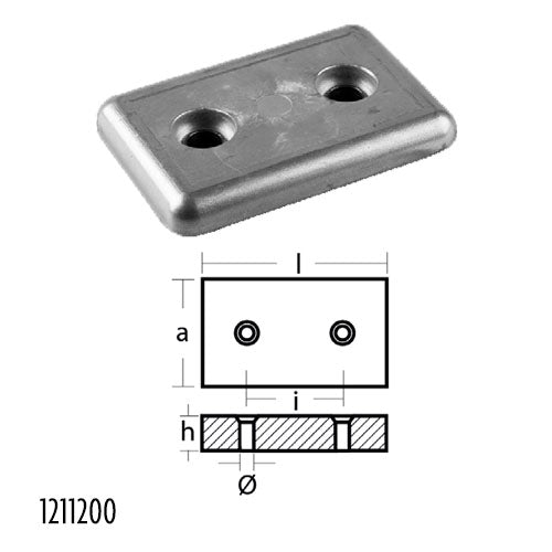 Anodo Arneson Barra motore Rettangolare Anodi barca motore In zinco o alluminio