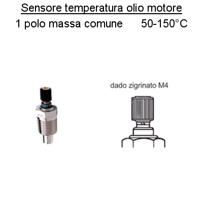 Sensore Temperatura Olio motore Barca, Polo Negativo, 50/150°,323801004012C