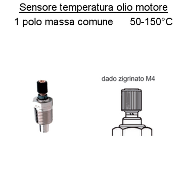 Sensore Temperatura Olio motore Barca, Polo Negativo, 50/150°,323801004012C
