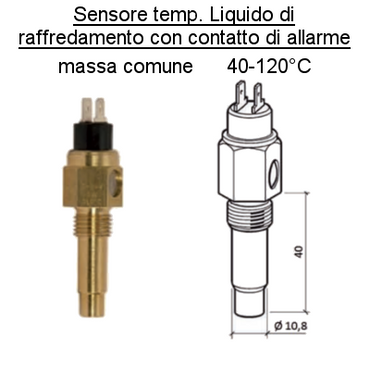 Sensore Temperatura Liquido Raffredamento Motore 40-120° , allarme 323803001001D