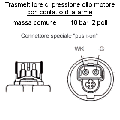 Sensore Pressione Olio Motore Barca Sensore 10 bar-2 poli (8) all, con Allarme