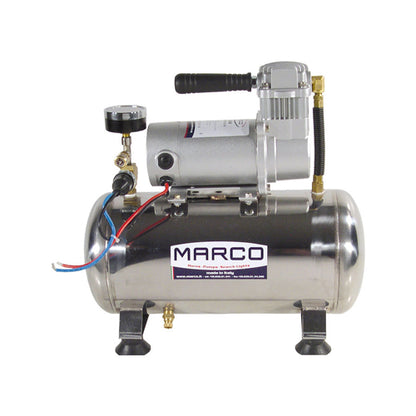 Compressore per tromba segnalatore acustico 12/14 inox, serbatoio 8 litri