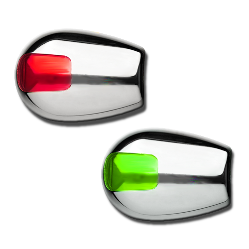 Luce di via INOX per barca fino a 12 Metri - Rossa/Verde - 112,5° - OMOLOGATE