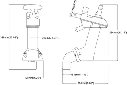 Pompa Manuale per WC e Toilette - Compatibile Jabsco - per barca e camper