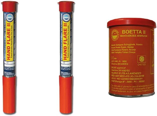 Kit Segnali di Soccorso entro le 3 miglia barca, Fuochi omologati, scad. 4 anni