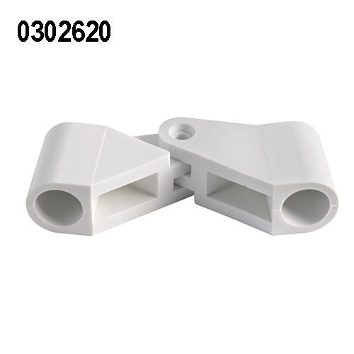 Supporto per tendalino in nylon, piedino snodo perno scalmiera, per tubo 20 mm