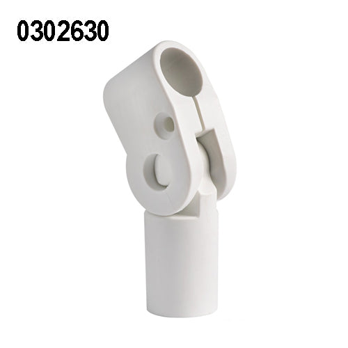 Supporto per tendalino in nylon, piedino snodo perno scalmiera, per tubo 20 mm