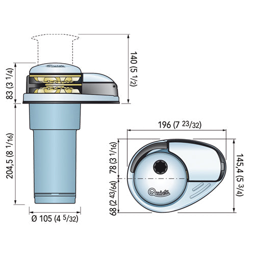 Verricello Salpa Ancora per Barca Quick DP2E da 500 o 800 w, 12 o 24v, verticale