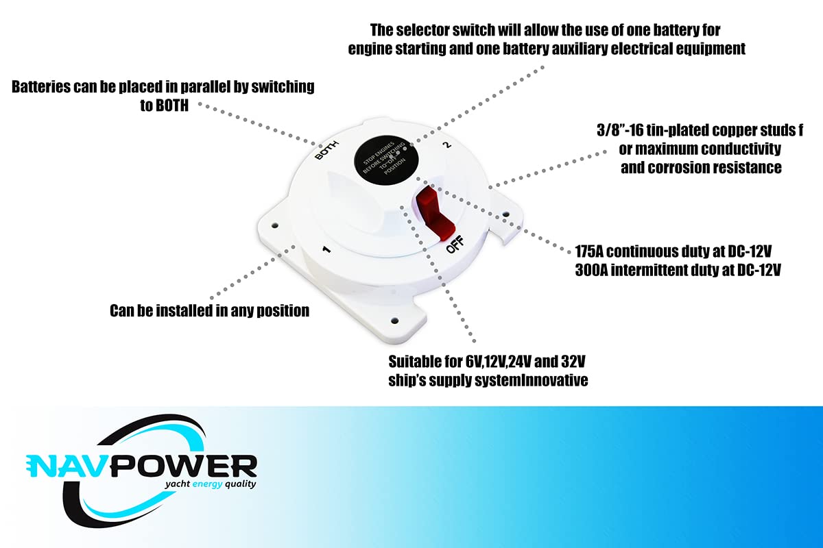 Staccabatteria barca STACCABATTERIA DEVIATORE 300A NAVPOWER