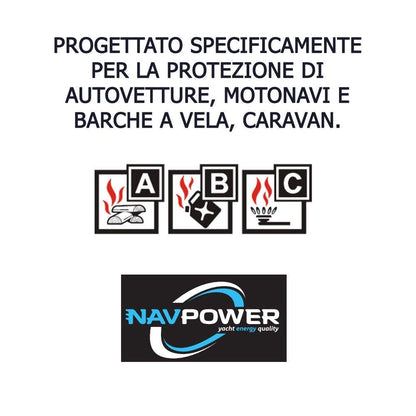 Estintore a polvere 2KG omologato MED, ABC per barca casa lavoro ufficio