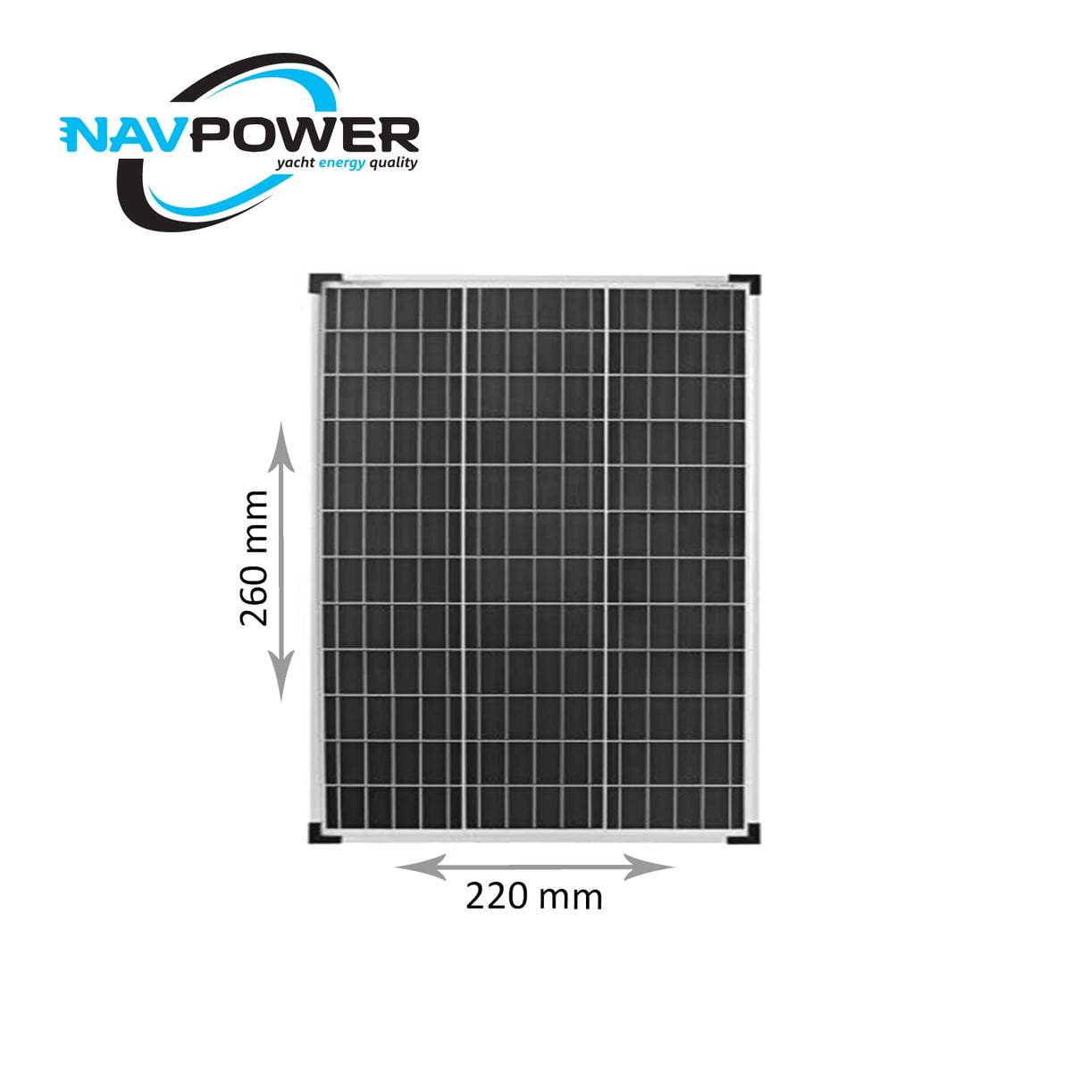 Pannello Solare per barca e camper 5W Policristallino Rigido 260X220