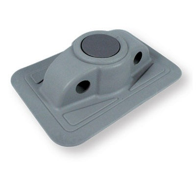 Base Passacorda PVC, con doppio foro, Grigio/Nero, per Barca Gommone