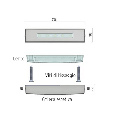 Luce di Cortesia LED Barca Bianco/Rosso/Blu, 10-30v, Andromeda Foresti e Suardi