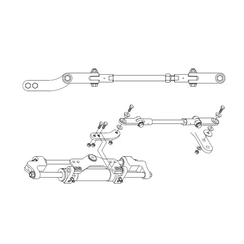 Barra accoppiamento timonerie idrauliche Seafirst estendibile da 530 a 1030 mm
