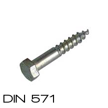 Vite per legno testa esagonale, acciaio inox, Confezione Blister, da 5x30 a 8x60