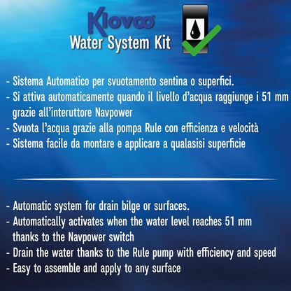 Kit Pompa di sentina e Interruttore - Rule + Navpower - Svuota e spurga acqua da sentina,pozzi