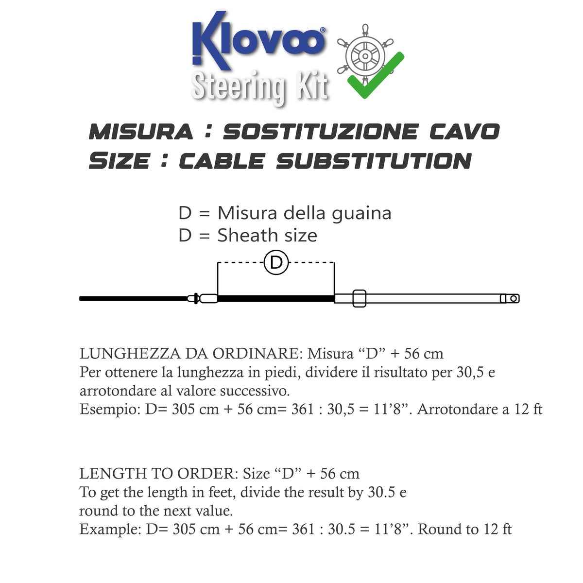 Kit Timoneria Ultraflex con Scatola Sterzo T85 + Monocavo M66, per Barca