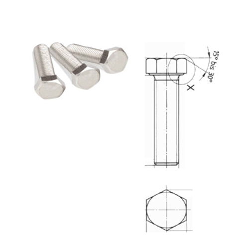 Vite testa esagonale filettata acciaio inox, Confezione Blister, da 4x10 a 10x80