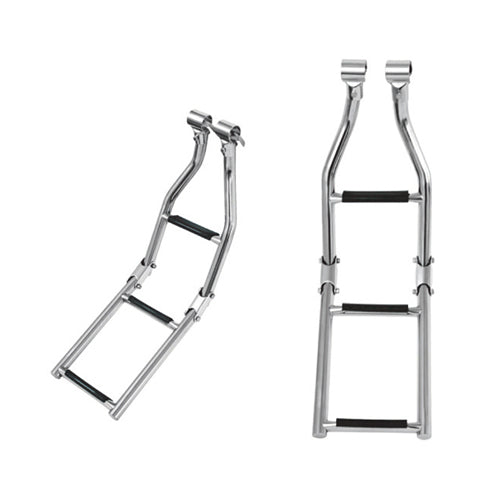 Scaletta per barca, per plancetta a 3 gradini, 620x220 mm, in acciaio inox