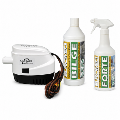 Klovoo Kit Pompa Sentina Automatica 12V 750 GPH, Bilge 1L e Forte 750 ml