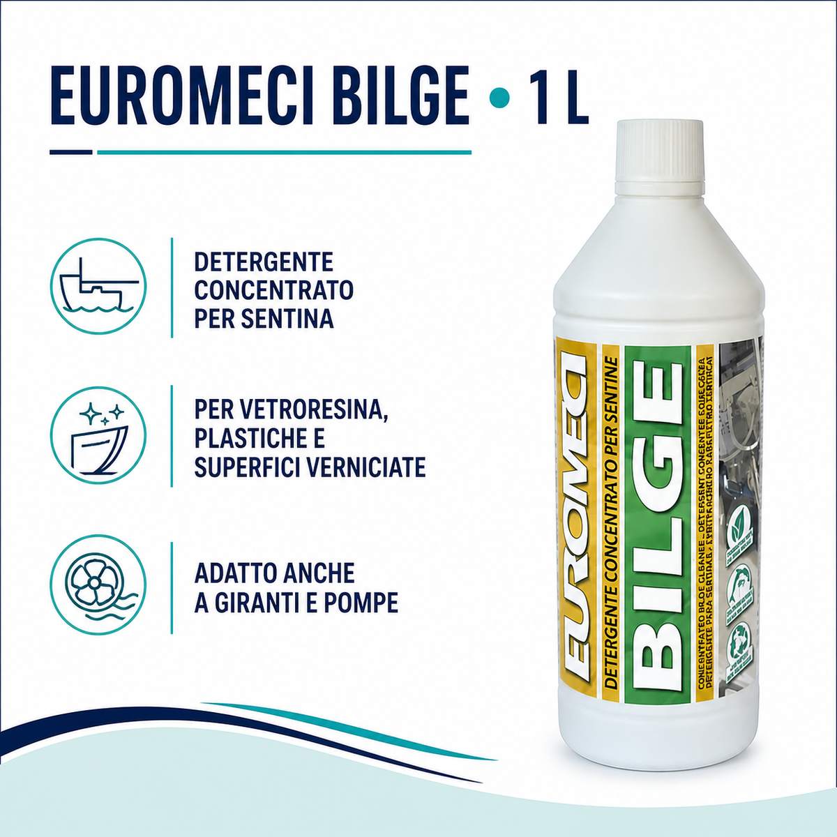 Klovoo Kit Pompa Sentina Automatica 12V 750 GPH, Bilge 1L e Forte 750 ml