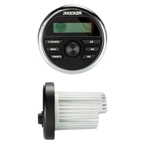 Stereo Multimediale Kicker KMC2 GAUGE Barca Radio Tondo bluetooth stagno 