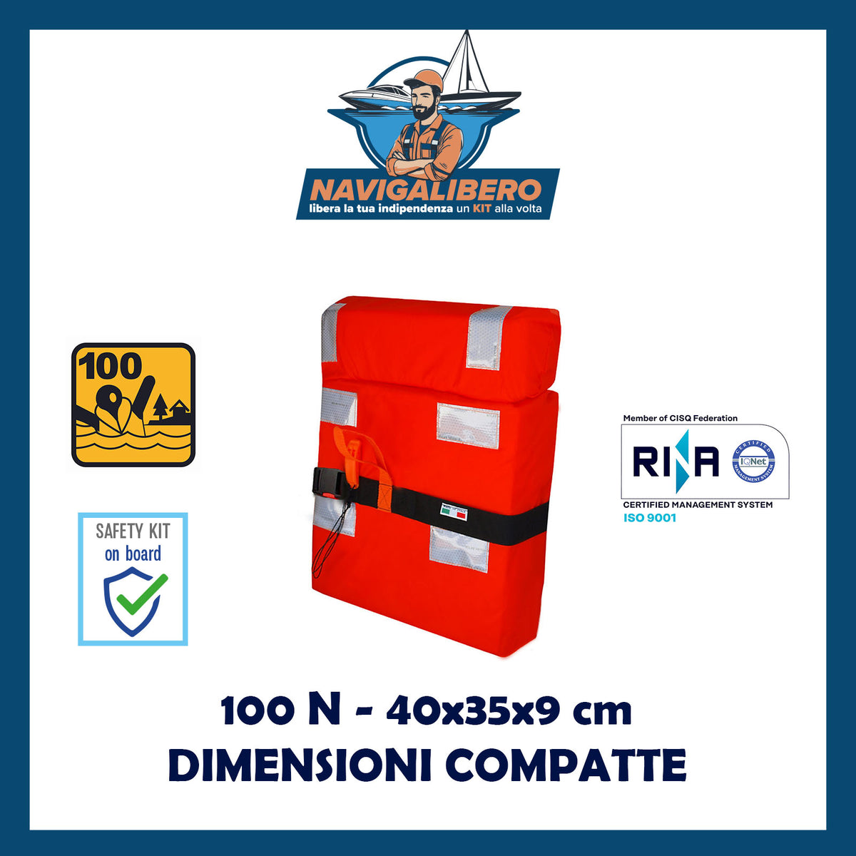 Kit Giubbotti Salvagente Omologati - Giubbini per barca 100N / 150n Solas, MED