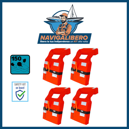 Kit Giubbotti Salvagente Omologati - Giubbini per barca 100N / 150n Solas, MED