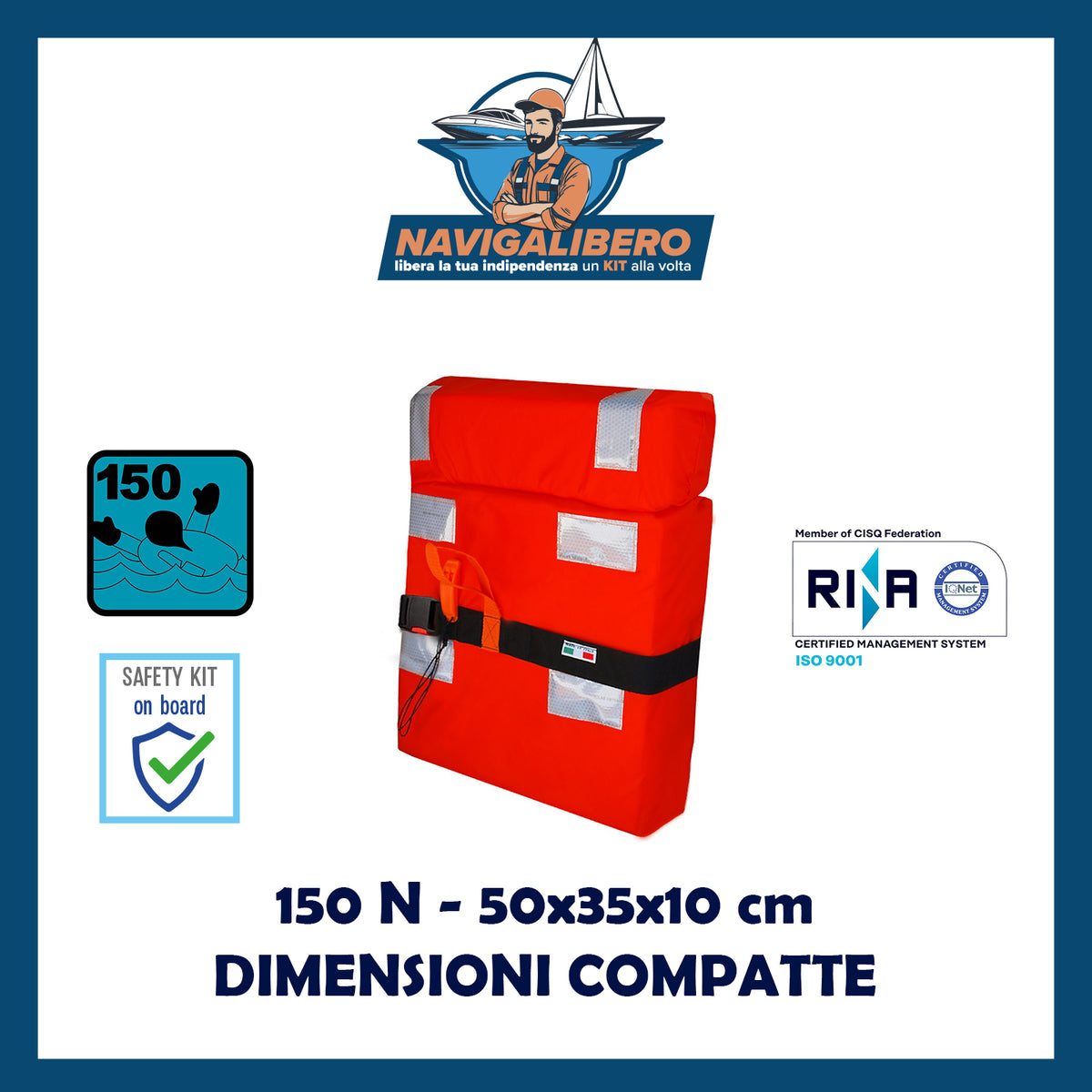 Kit Giubbotti Salvagente Omologati - Giubbini per barca 100N / 150n Solas, MED