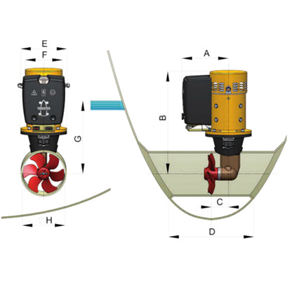 Eliche di manovra VETUS per utilizzo prolungato da 105 a 220 KGF, da 5,7 a 11 KW