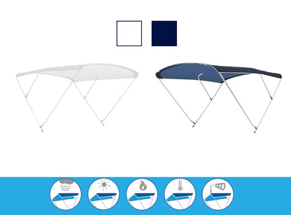 Tendalino per Barca Gommone 3 archi, Larghezza 150 170 185 200 225, Bianco 