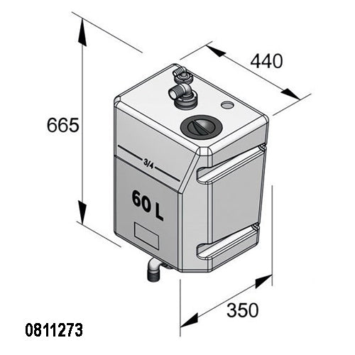 Serbatoio Acque Nere, da 25 60 80 litri, Barca Camper, Antiodore 